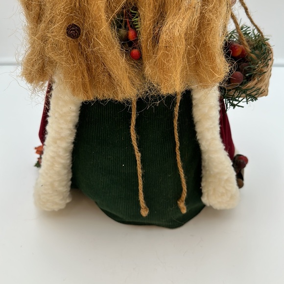Christmas Tree Table Topper Santa Old World Nature Red Velvet Cape Green Body - Picture 6 of 16